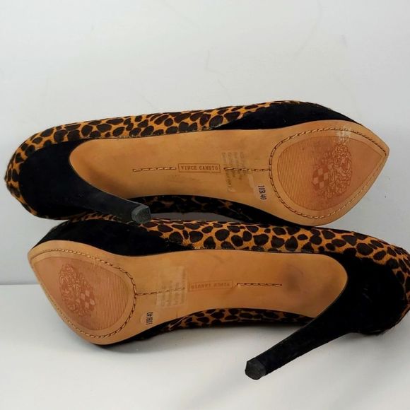 Vince Camuto~Horse Hair Ritz Cheeta Print Platform Pumps~Size 10B. S829 - Picture 8 of 8